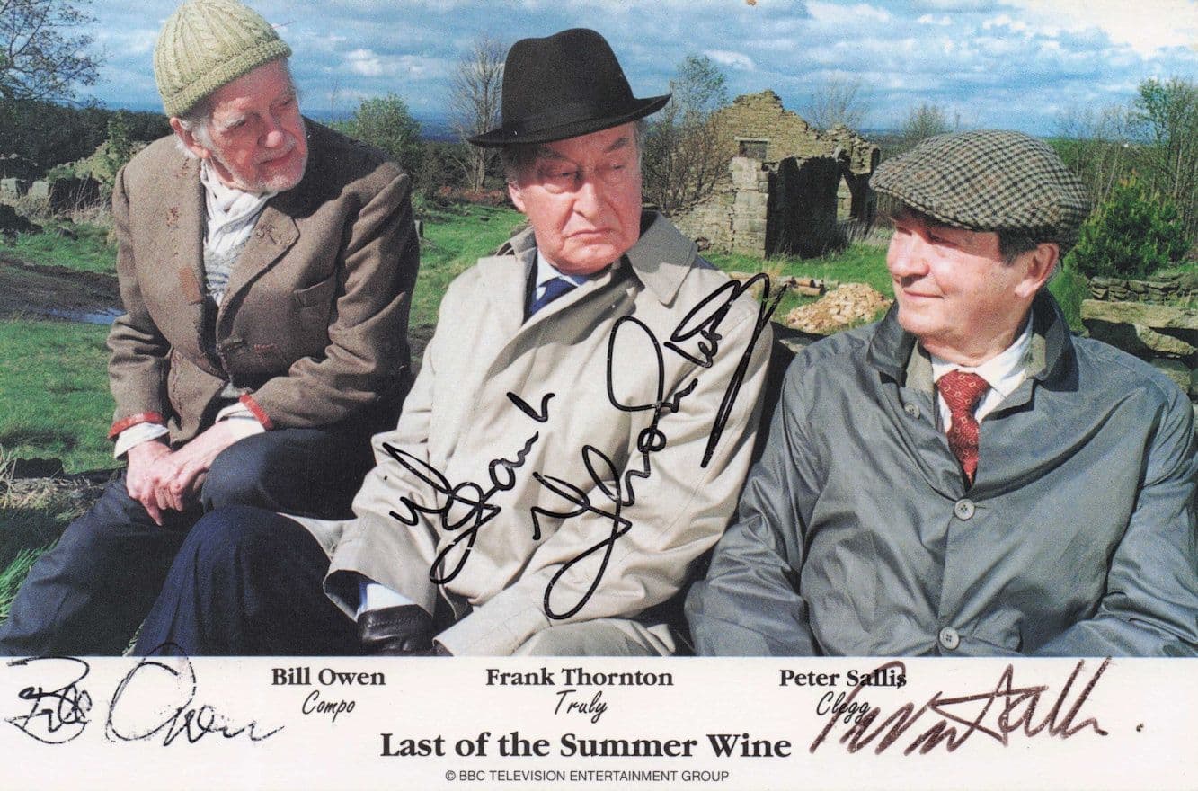 Peter Sallis Frank Thornton Bill Owen Last Of The Summer Wine BBC Hand Signed Photo