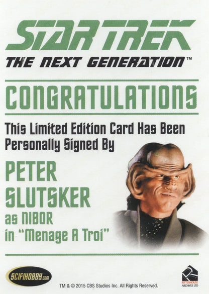 Peter Slutsker as Nibor Star Trek Hand Signed Autograph Photo Card
