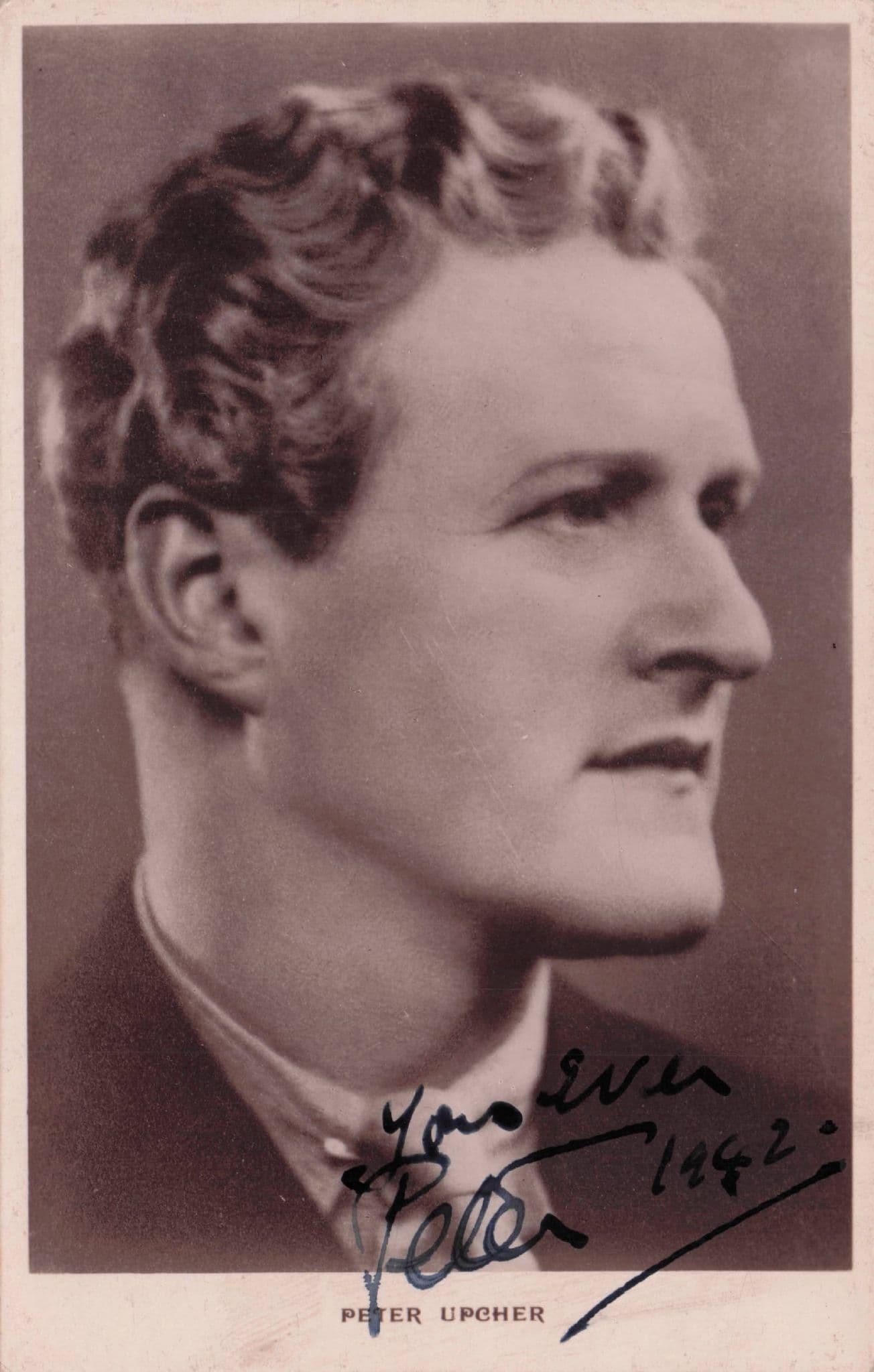 Peter Upcher Edwardian Halesworth Suffolk Actor Old Hand Signed Photo