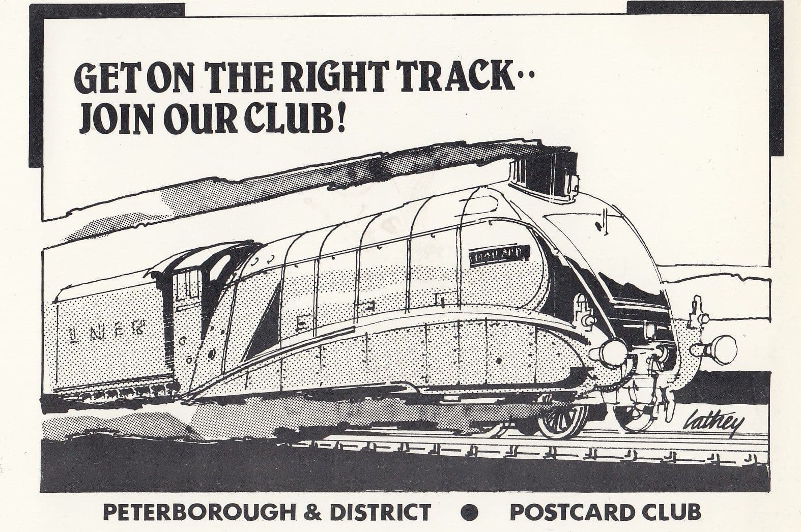 Peterborough Card Club Guiness Book Of Records Train Advertising Postcard