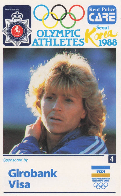 Petra Felke German Javelin Athlete Olympics 1988 Police Trade Photo Card