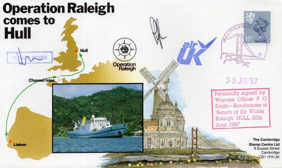 PG Smith Sir Walter Raleigh Bandmaster Operation Comes To Hull Hand Signed FDC