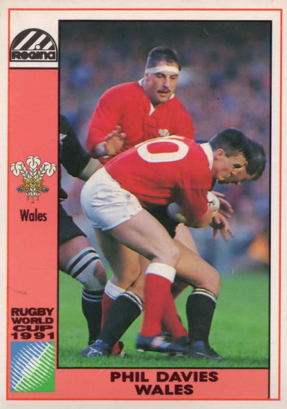 Phil Davies Wales Welsh Hand Signed Rugby 1991 World Cup Card Photo
