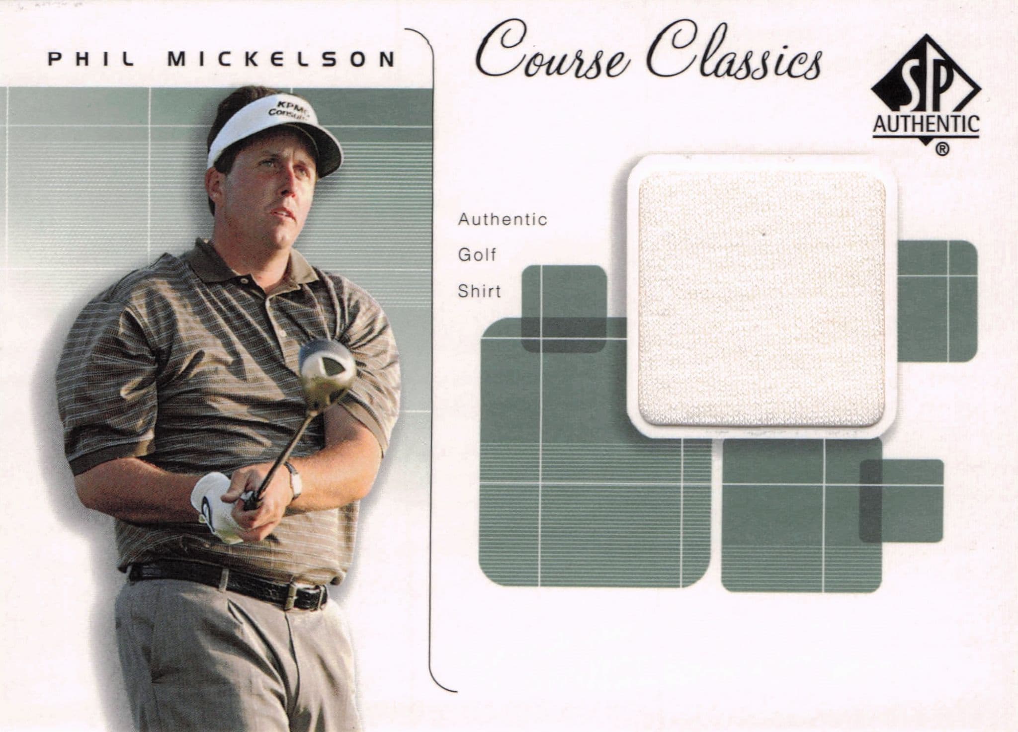 Phil Mickelson Course Classics 2002 Authentic Worn PGA Tour Golf Shirt Card