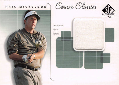 Phil Mickelson Course Classics 2002 Authentic Worn PGA Tour Golf Shirt Card