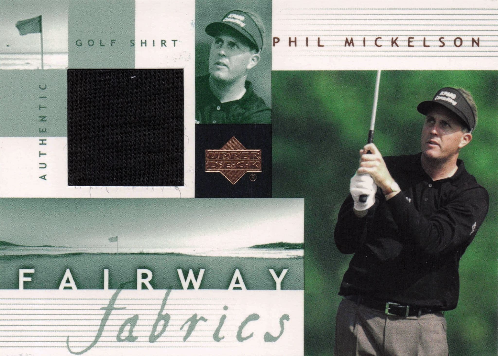 Phil Mickleson Fairway Fabrics 2002 Golf Upper Deck Real Worn Shirt Relic Card