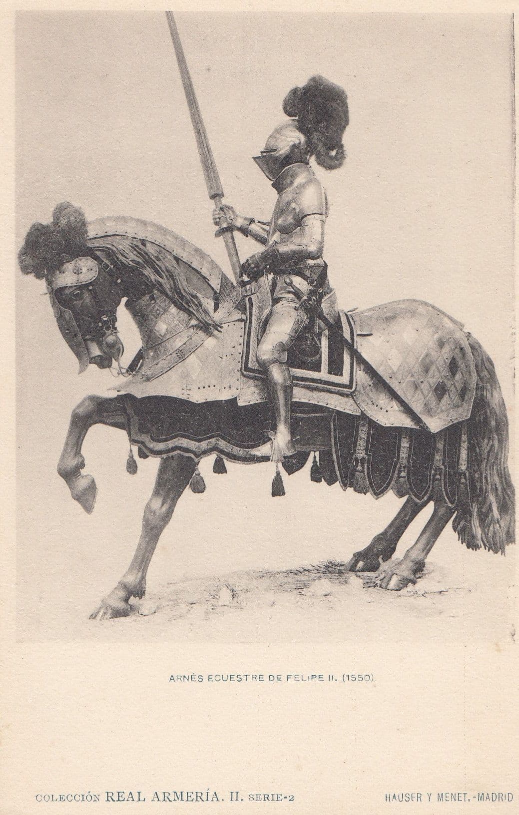 Philip Felipe 2 II III King Of Portugal in 1550 & Spain Knight Armour Horse Postcard