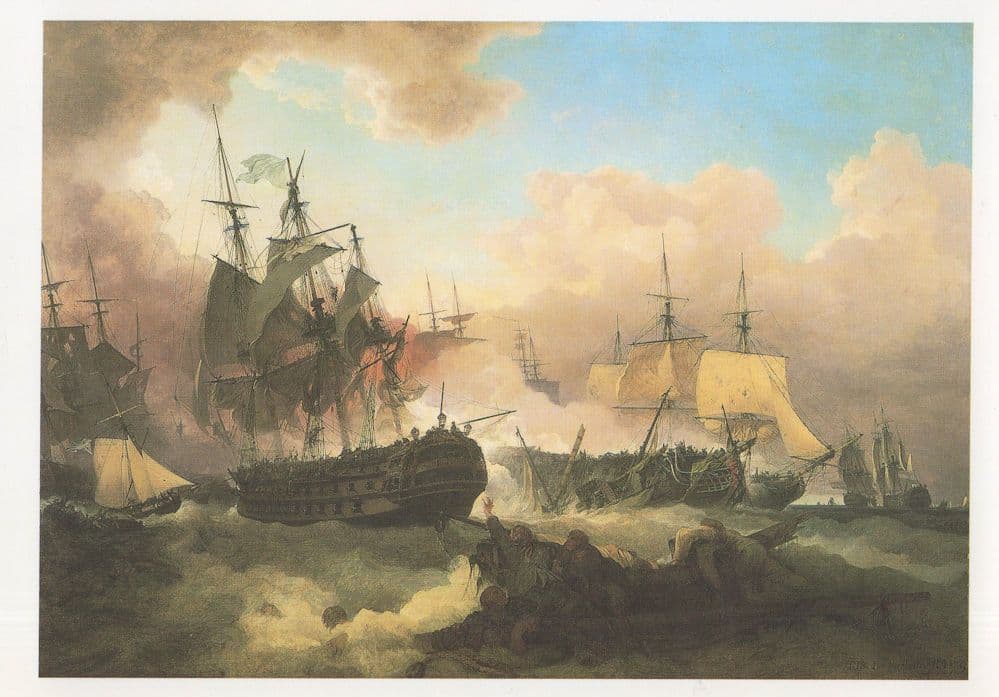 Philip James De Loutherbourg Battle Of Camperdown Painting Postcard