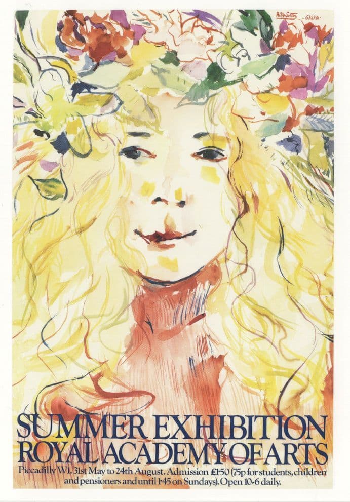 Philip Sutton Saskia 1980 London Painting Art Exhibition Postcard
