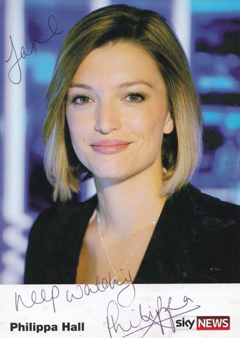 Philippa Hall Sky News Newsreader Hand Signed Photo