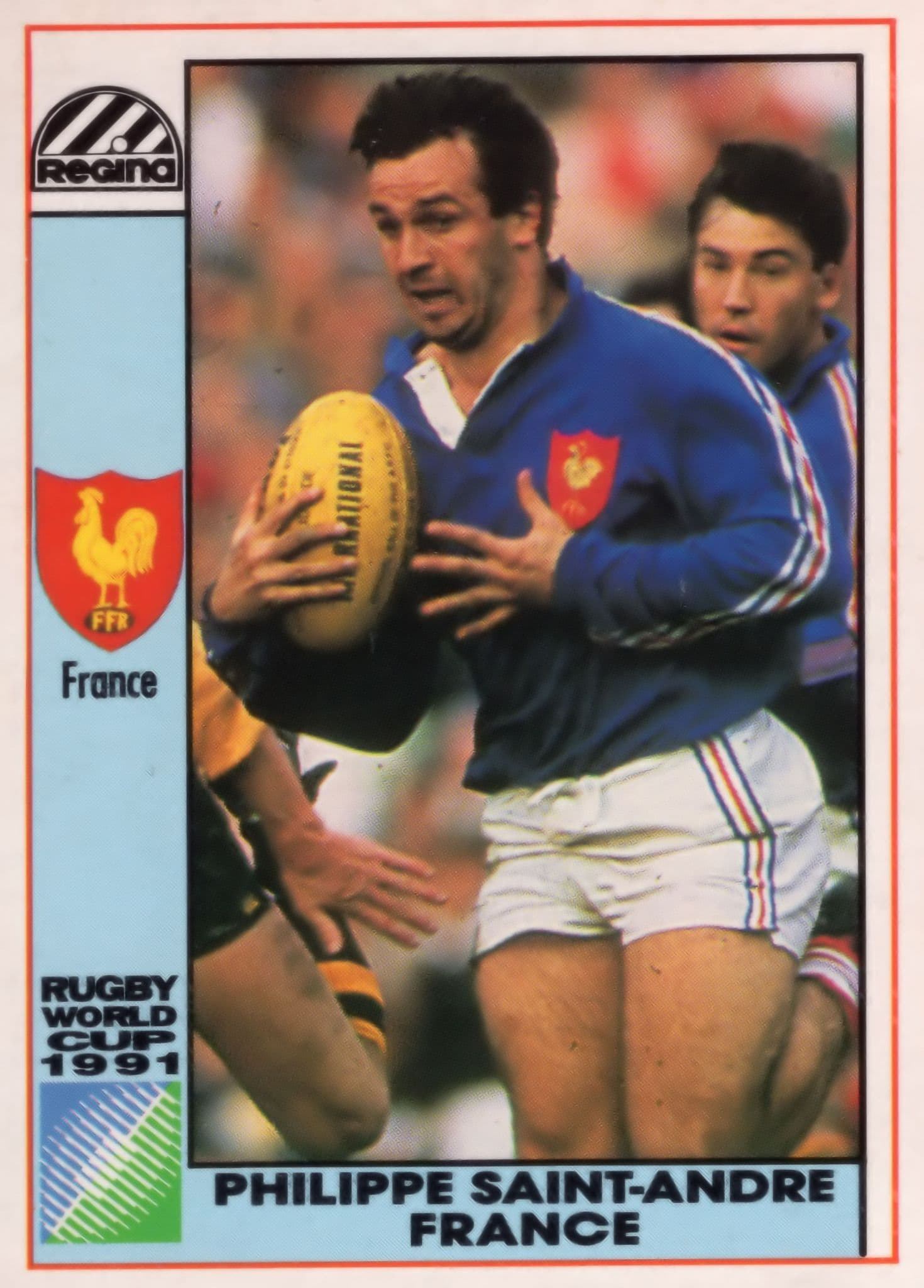 Philippe Saint Andre France Hand Signed Rugby 1991 World Cup Card Photo