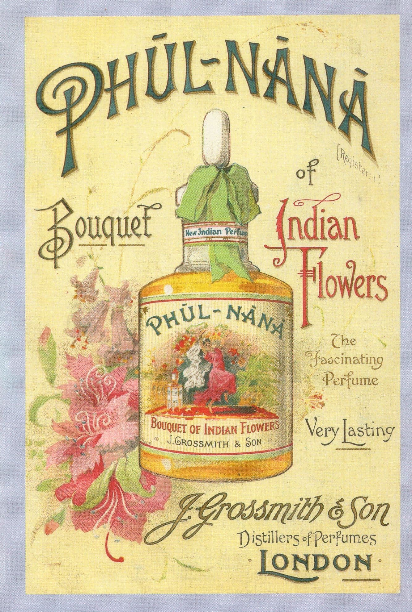 Phul-Nana India Flowers Old Perfume Rare Advertising Postcard
