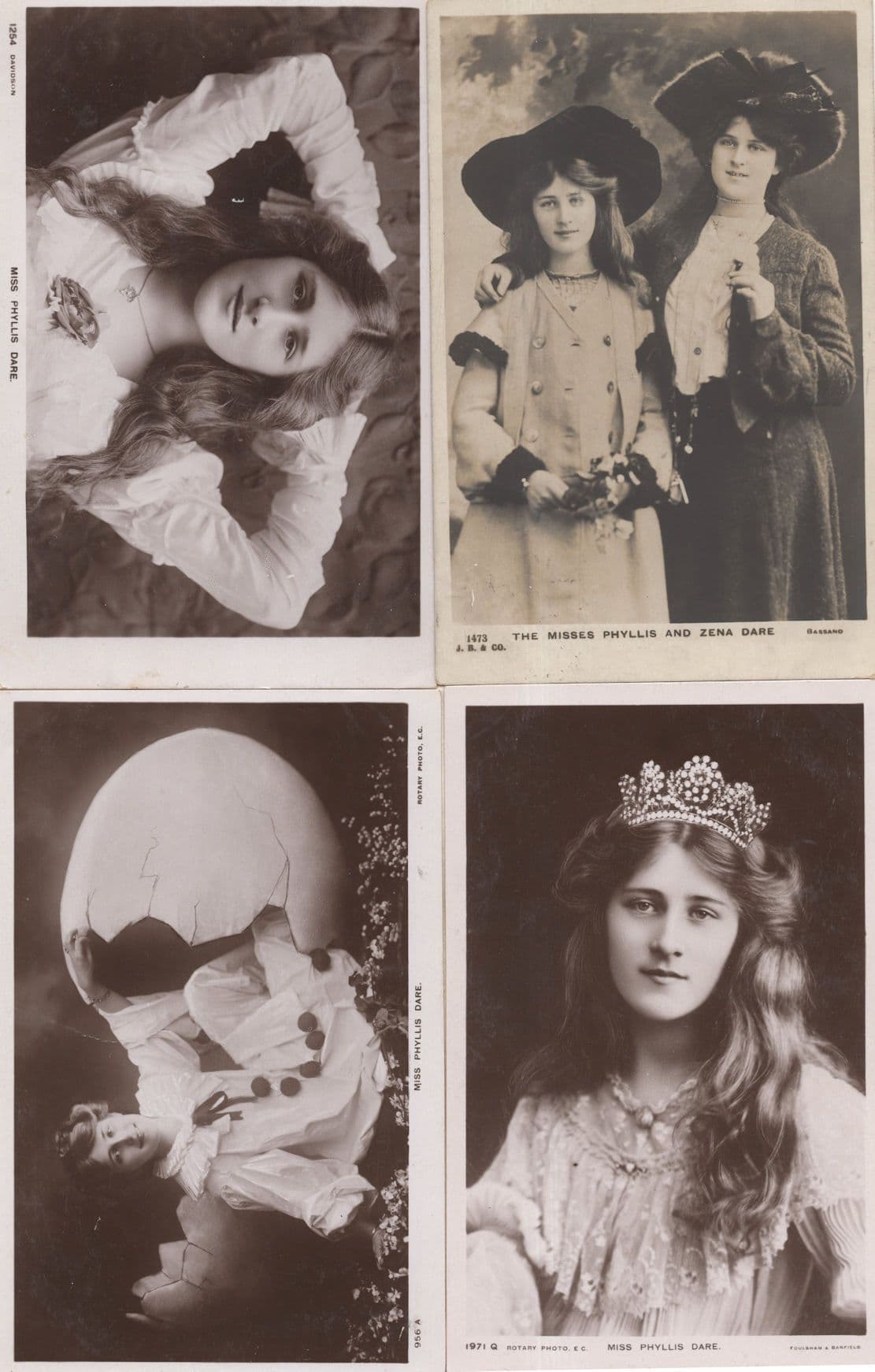 Phyllis Dare & Zena 4x Postcards incl Rotary RPC Bundle