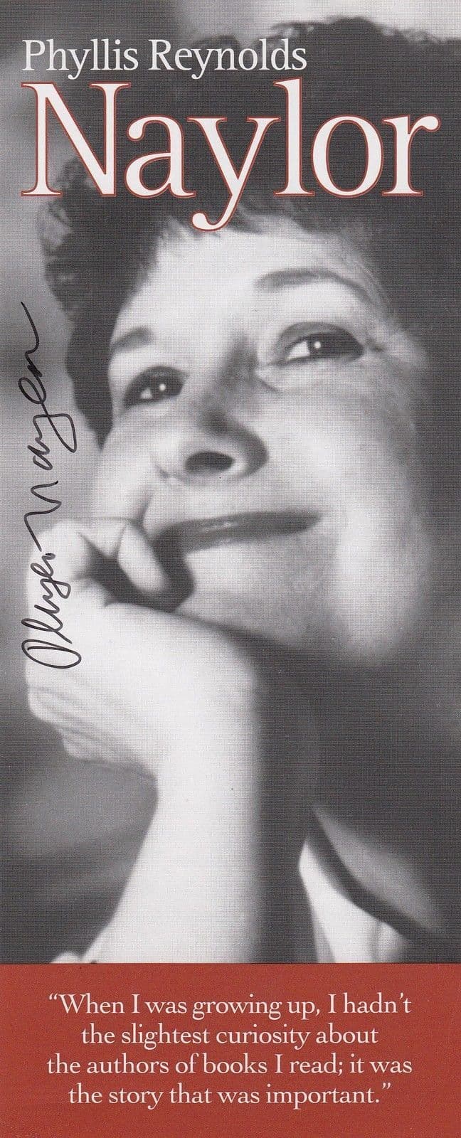 Phyllis Reynolds Naylor Hand Signed Book Flyer