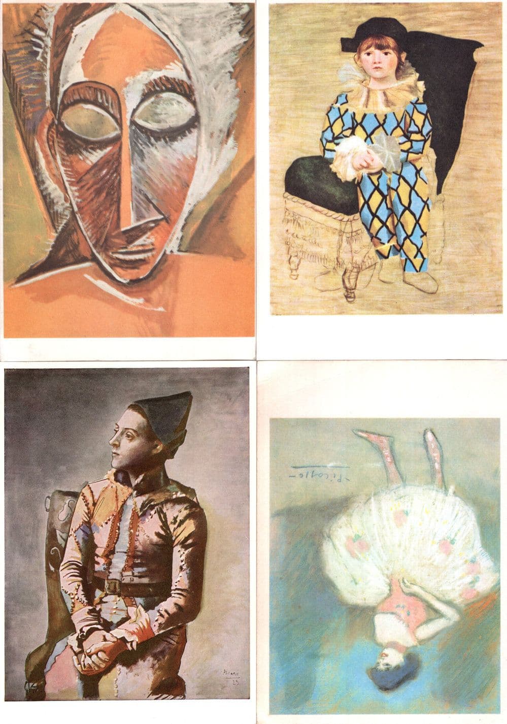 Picasso Ballerina Head The Artists Son Arlequin Assis 4x Painting Postcard s