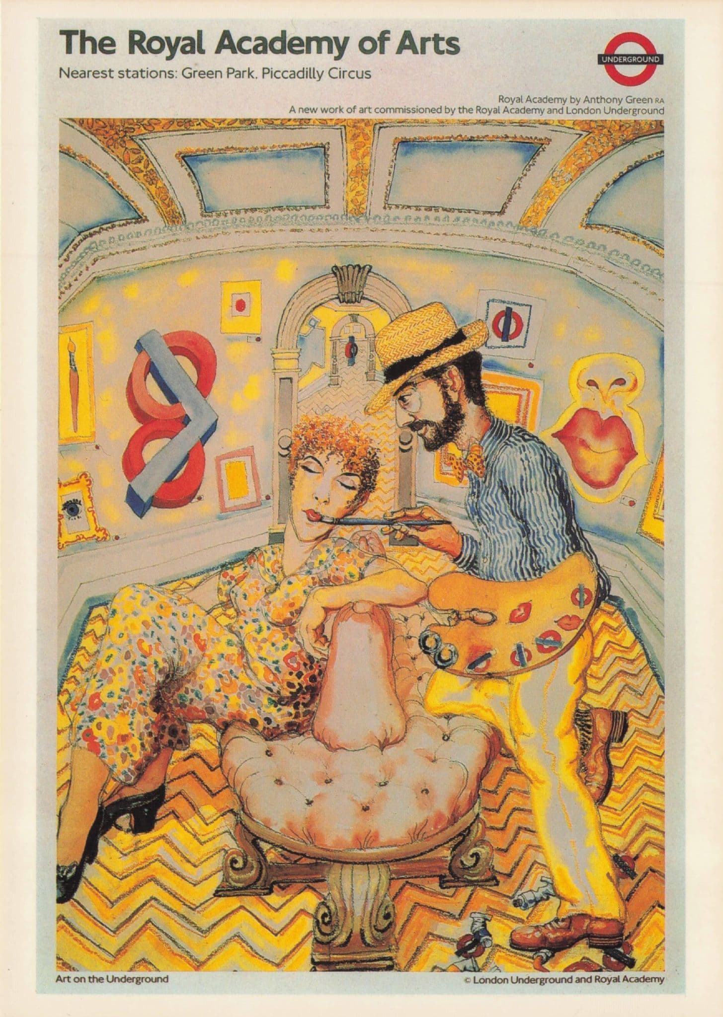 Piccadilly Circus Royal Academy Of Arts London Poster Postcard
