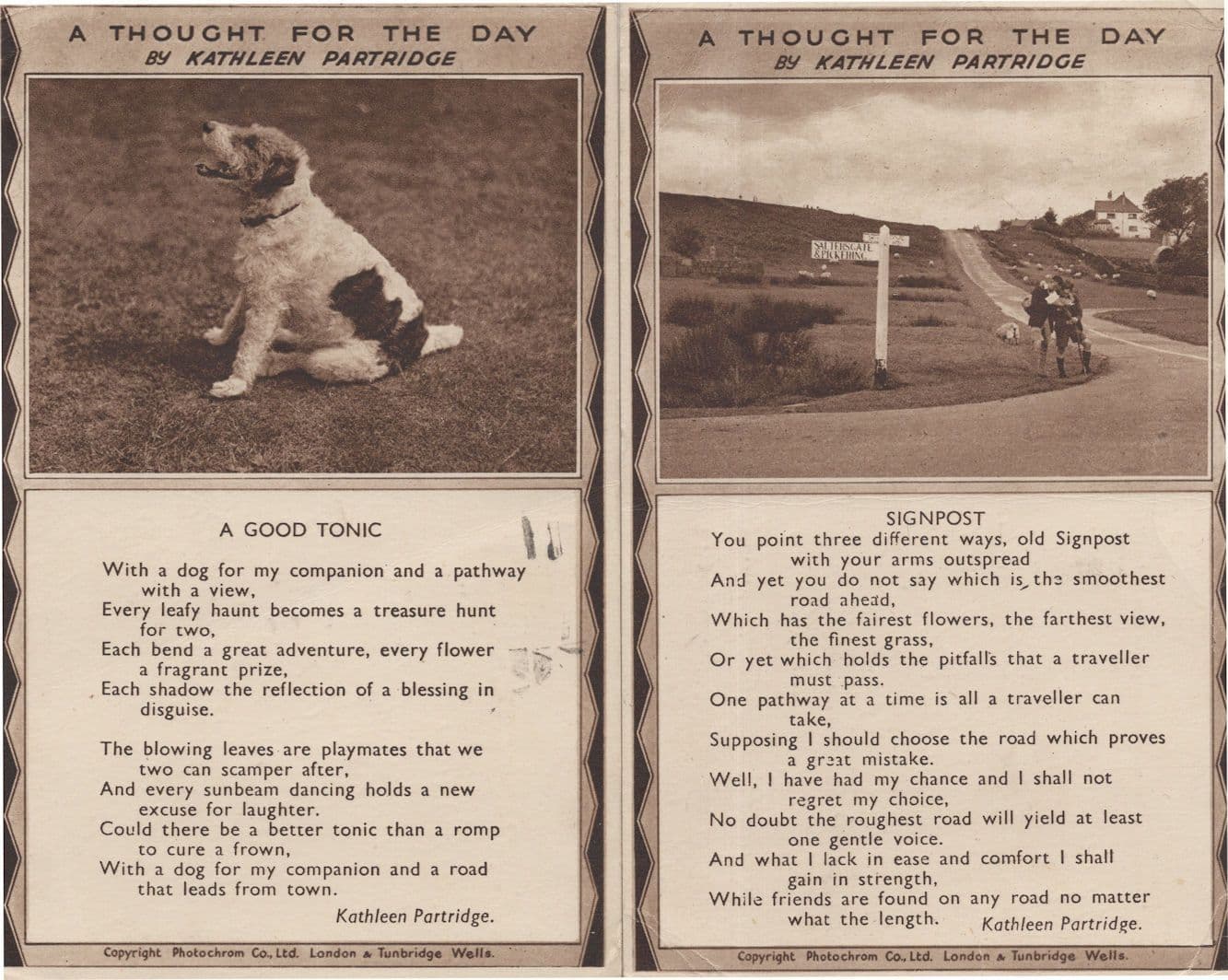 Pickering Yorkshire Signpost Hitchhiker WW2 Thought For The Day Postcard s