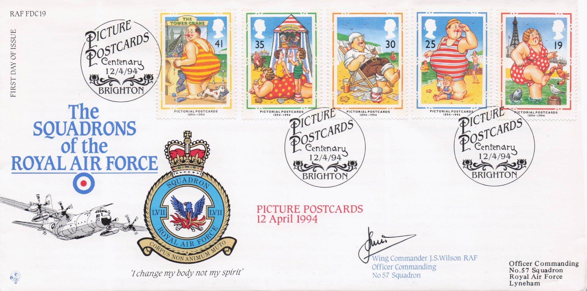 Picture Postcards Brighton Squadrons Of The Royal Air Force Hand Signed FDC
