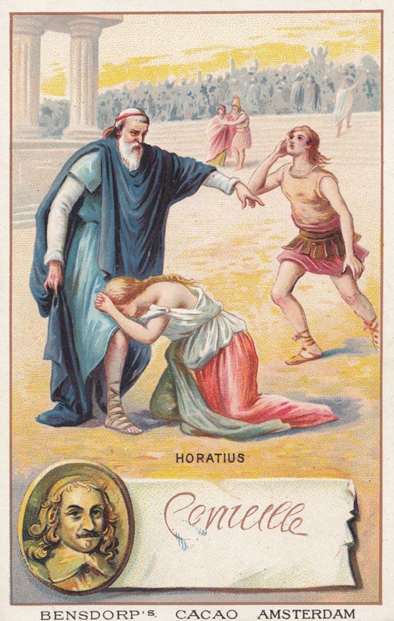Pierre Corneille Printed Signed Bendorps Cocoa Drink Postcard Antique Trade Card