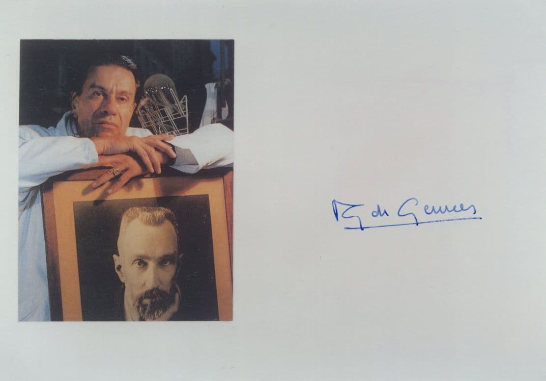 Pierre Gilles De Gannes French Physics Nobel Prize Hand Signed Photo