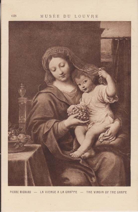 Pierre Mignard The Virgin Of The Grape Museum De Louvres Painting Postcard