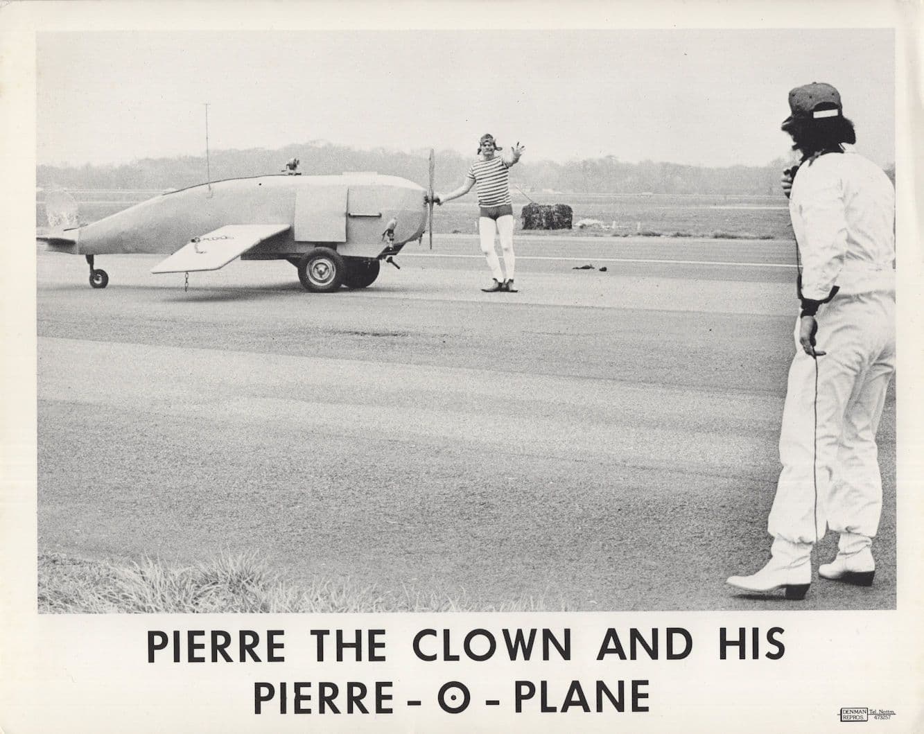 Pierre The French Stuntman Clown With His Old Glider Plane 10x8 Photo