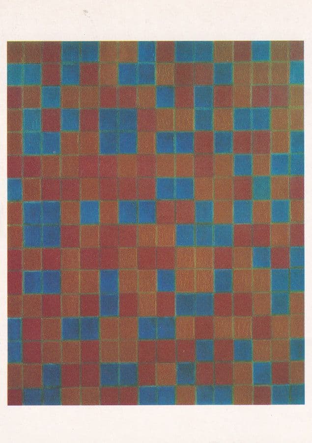 Piet Mondrian Chequerboard With Dark Colours Rare Painting Postcard