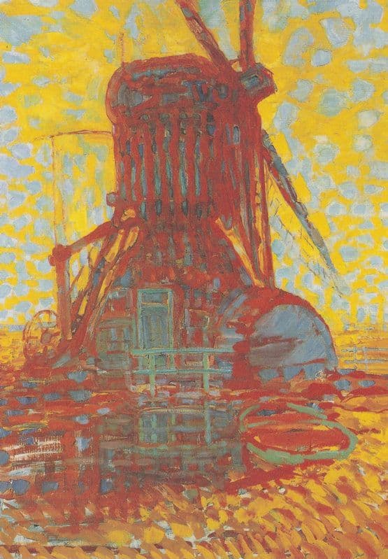 Piet Mondrian Mill In Sunlight Rare Painting Postcard