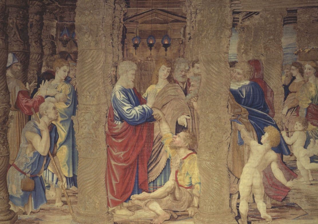 Pieter Van Aeist The Healing Of The Lame Man Painting Postcard