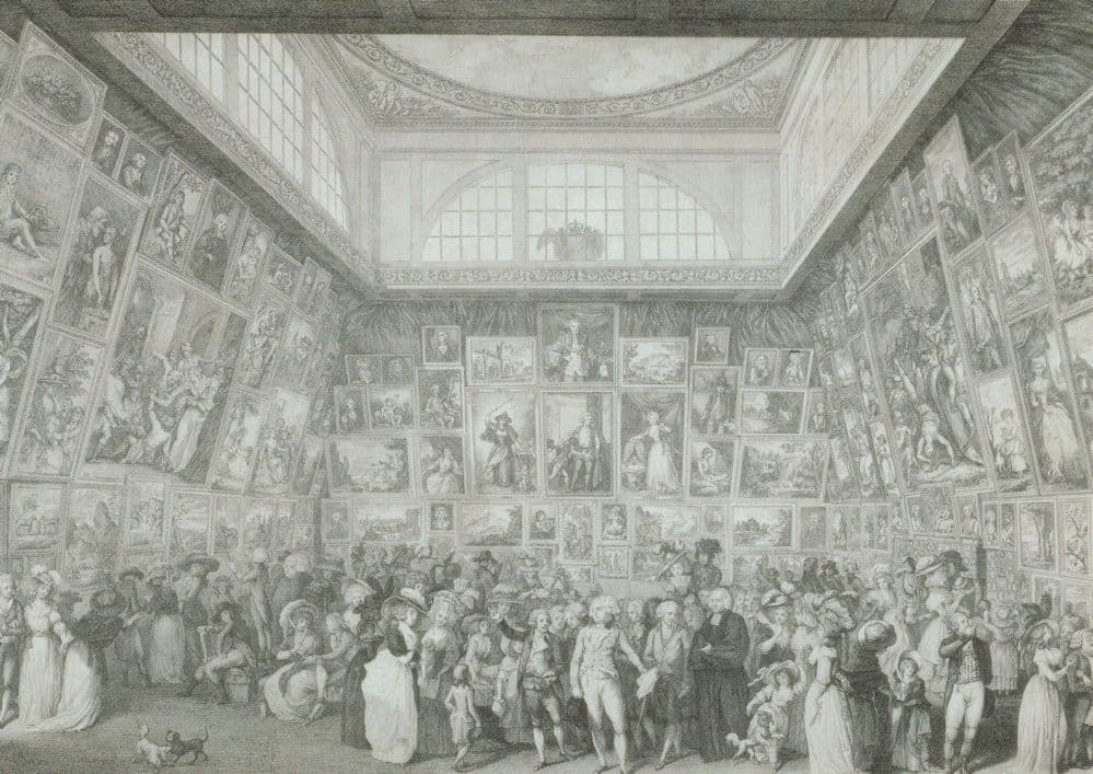 Pietro Martini Exhibition Of The Royal Academy 1787 Engraving Postcard