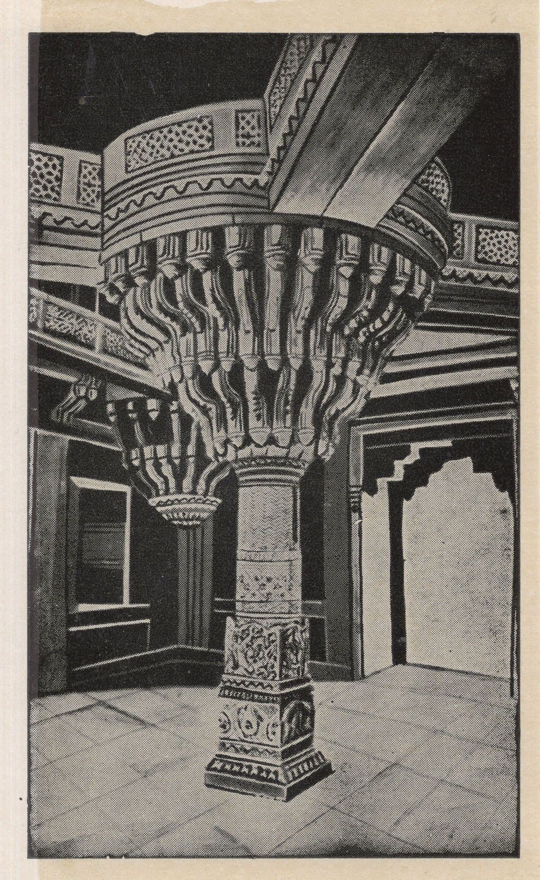 Pillar In Diwan-E-Khas Emperor Akbar Seat Indian RPC Postcard