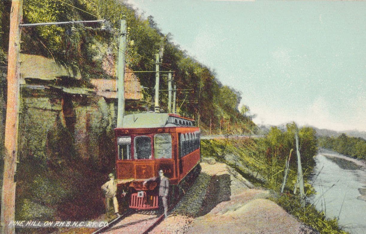 Pine Hill Railroad USA Train Driver & Conductor Old Railway Postcard