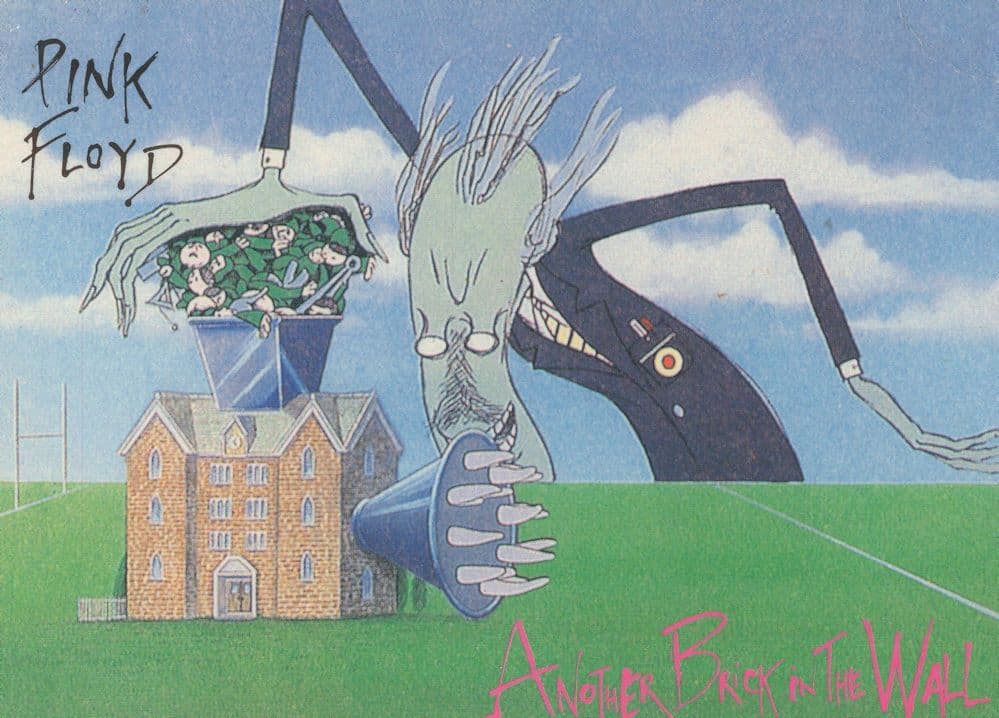 Pink Floyd Another Brick in The Wall Record Teacher Postcard