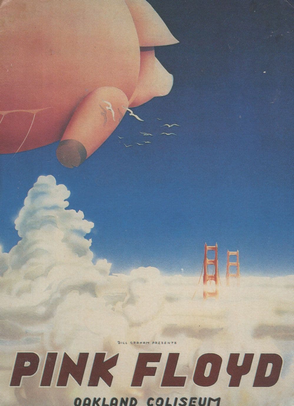 Pink Floyd Live At Oakland Coliseum Poster French Postcard