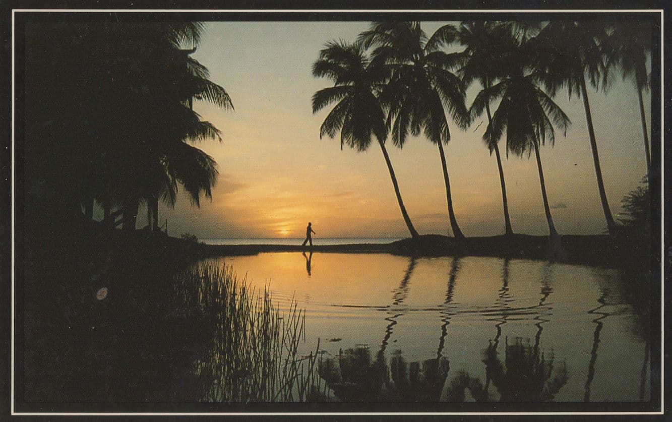 Pinneys Beach Nevis St Kitts Sunset Carribean West Indies Postcard