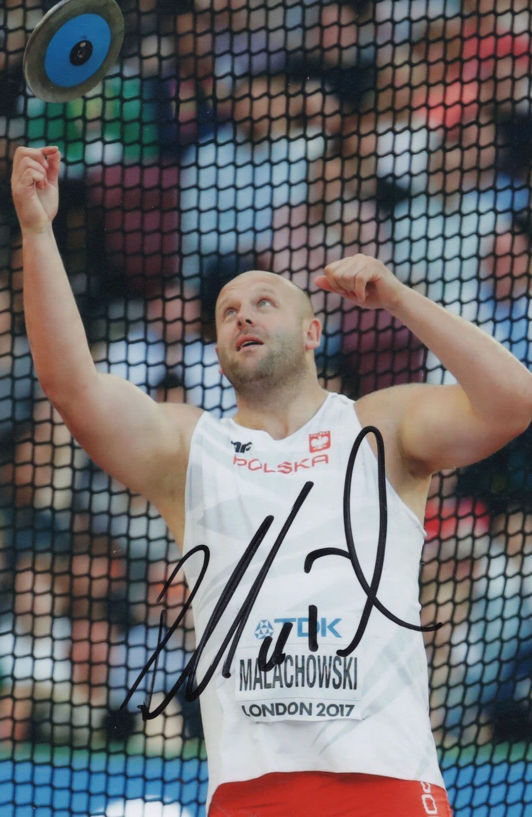 Piotr Ma?achowski Polish Discus Thrower Hand Signed Photo