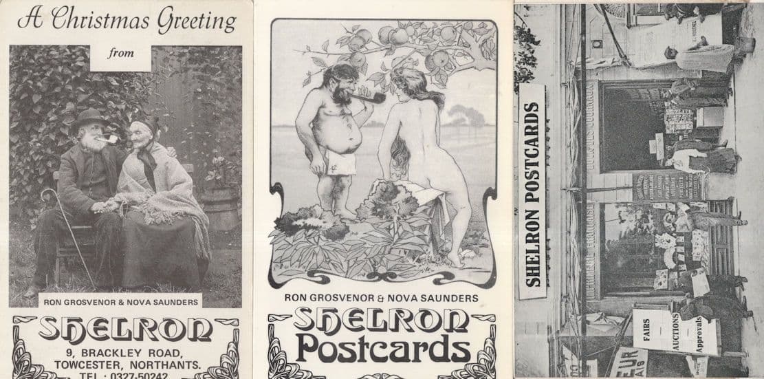 Pipe Smoking Robinson Crusoe Adam & Eve 3x Sheldron Postcard s