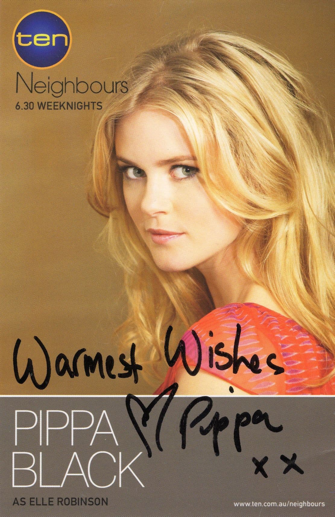 Pippa Black as Elle Robinson Neighbours Hand Signed Cast Card Photo