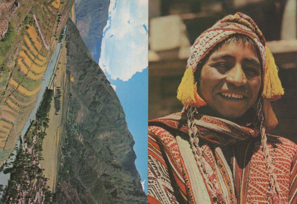 Pisaq Peru Native in Sunday Costume Fashion Robes 2x Postcard