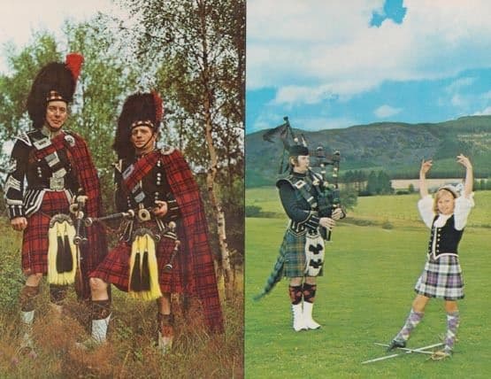 Pitlochrys Pipe Major Scottish Highland Dancing Dancer 2x 1970s Postcard