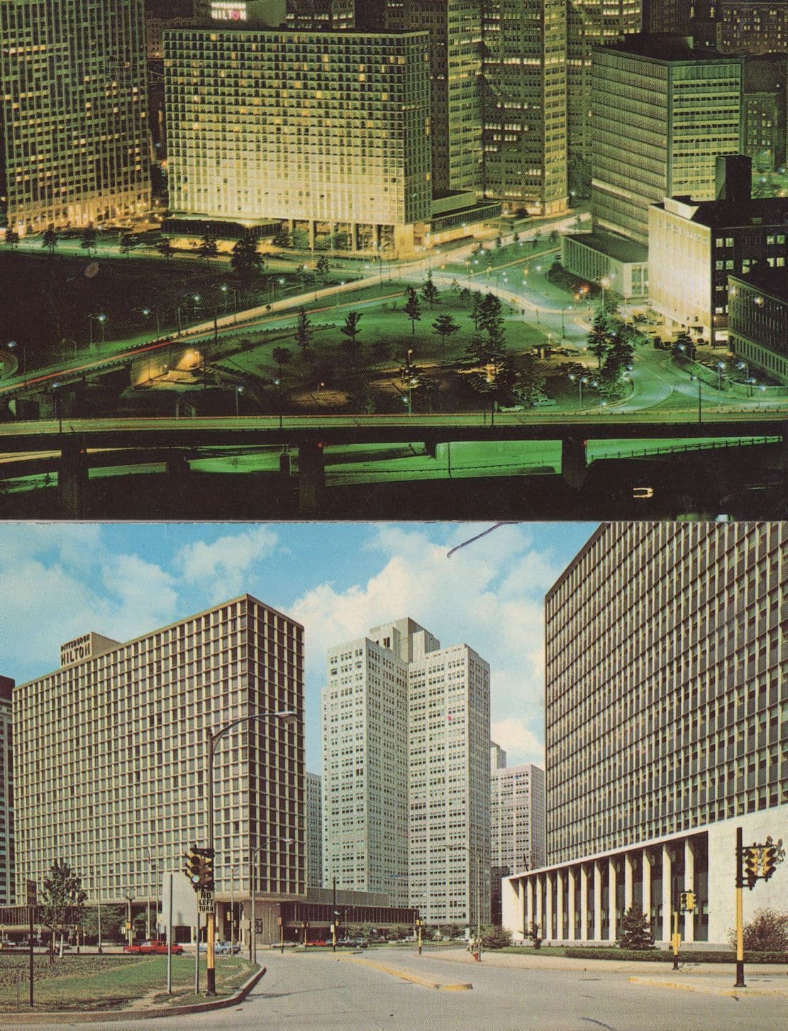 Pittsburgh Hotel Hilton At Night Pennsylvania USA 3x Postcard s