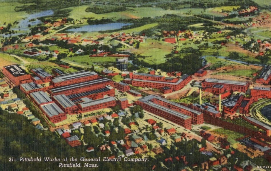 Pittsfield Works General Electric Plant Pittsfield Mass USA Mint Old Postcard