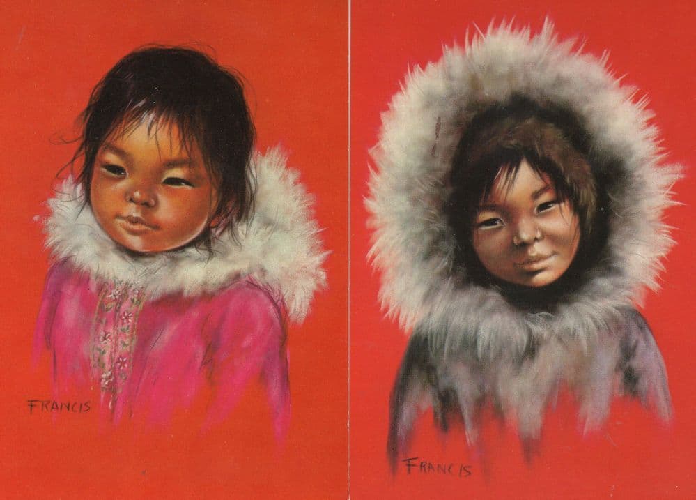 Pitutok Ekaluk Canadian Eskimo Child 2x Postcard s