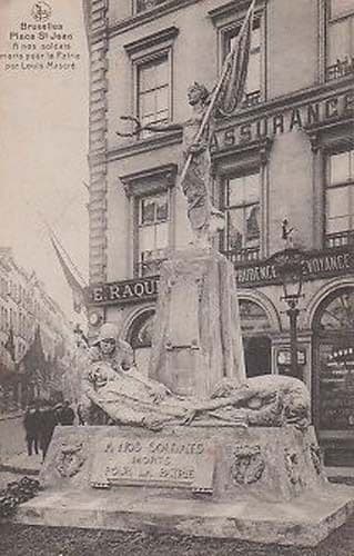 Place St Jean Monument Bruxelles Antique Belgium Postcard