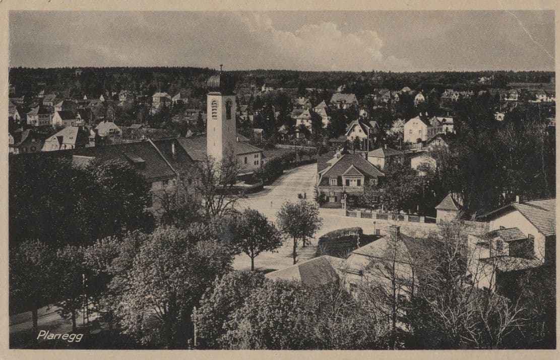Planegg Bavaria Munich Aerial Old Real Photo German Postcard