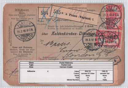 Plauen Germany Old Packet Coupon Card Antique Postcard