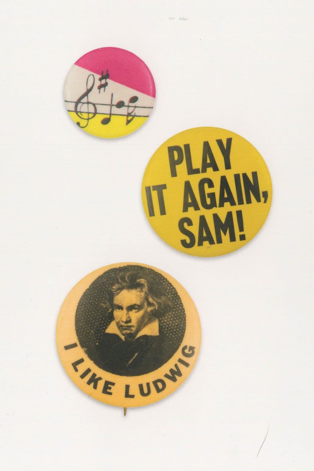 Play It Again Sam I Love Ludwig Beethoven Button Badge Postcard