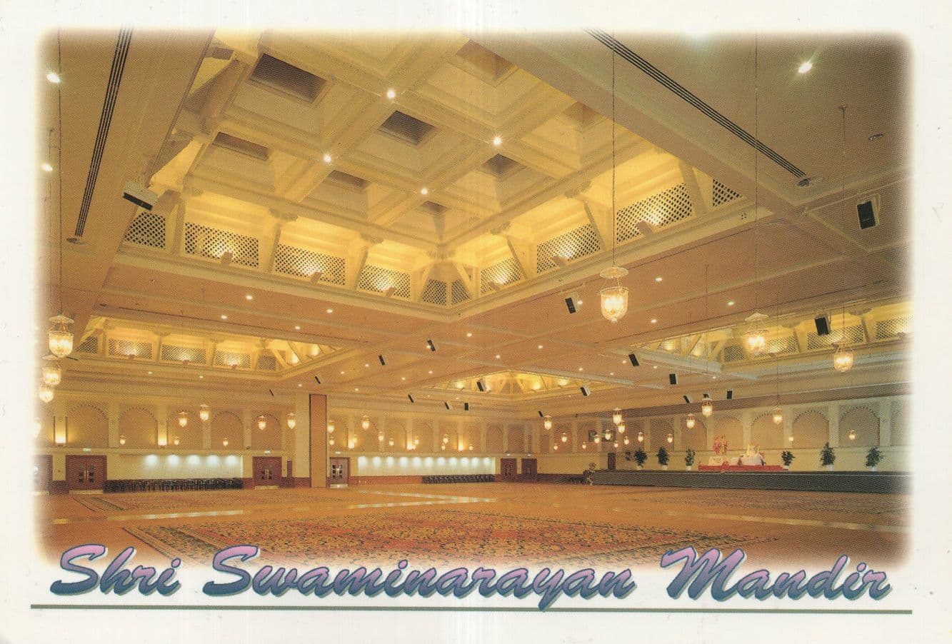 Player Hall London Neasden Shri Swaminarayan Mandir Haveli Hindu Postcard