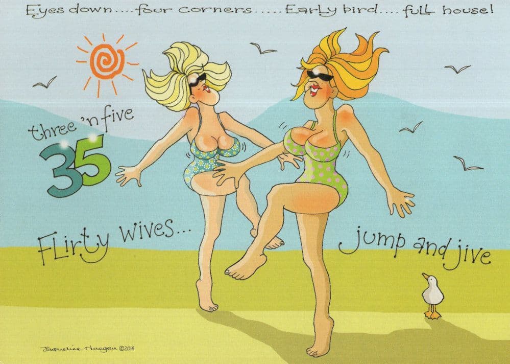 Playing Bingo With Flirting Wives Adultery Eastbourne Comic Postcard