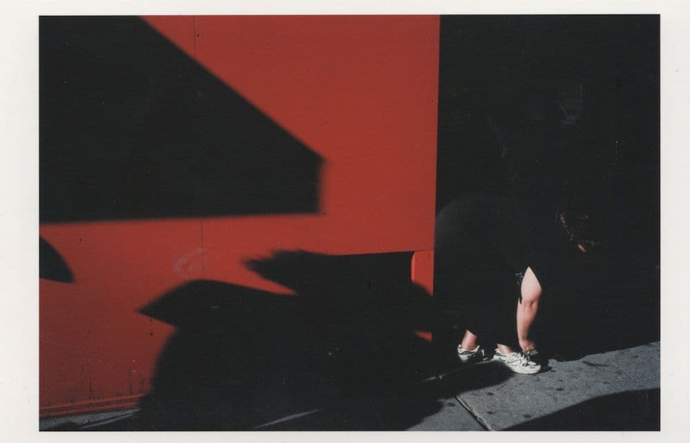 Plimsoles Shoes In Times Square New York Shadows Award Postcard